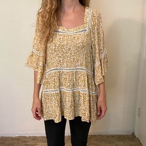 Free People boho floral top size small